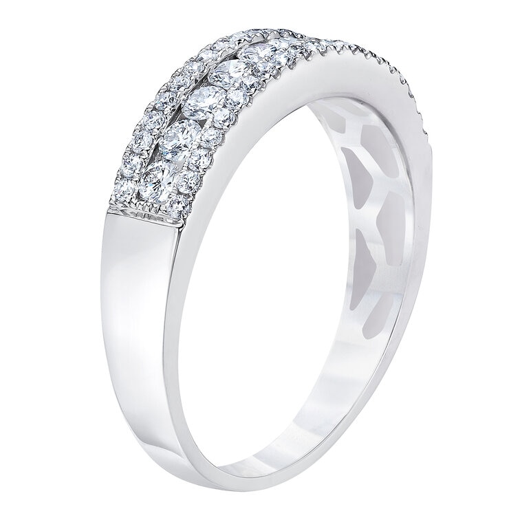 Anillo, 0.50ctw Diamantes, Oro Blanco de 14K — Imagen 3 de 4