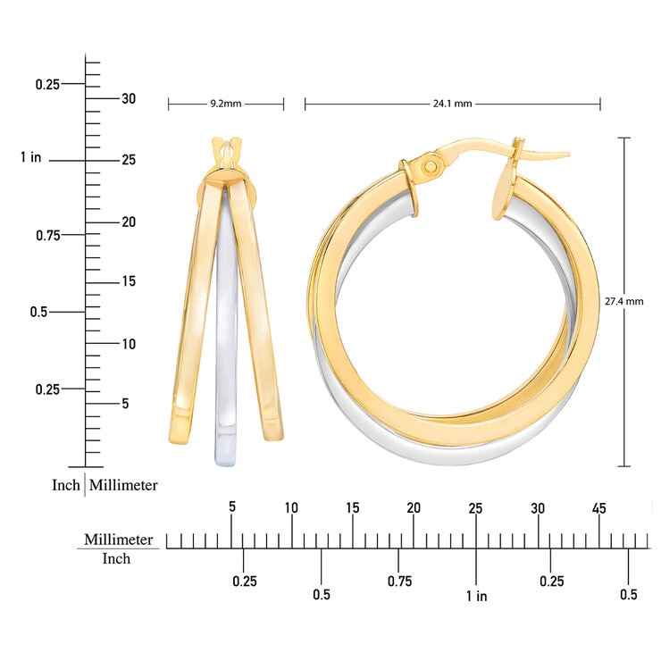 Arracadas, Oro Dos Tonos de 14K — Imagen 2 de 4