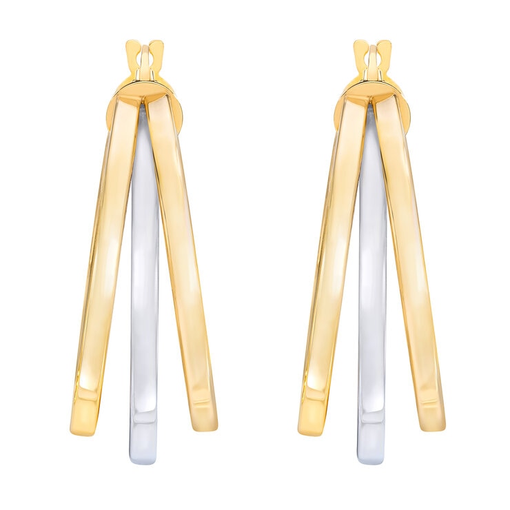 Arracadas, Oro Dos Tonos de 14K — Imagen 3 de 4