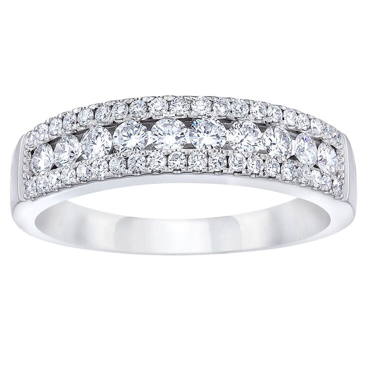 Anillo, 0.50ctw Diamantes, Oro Blanco de 14K — Imagen 1 de 4