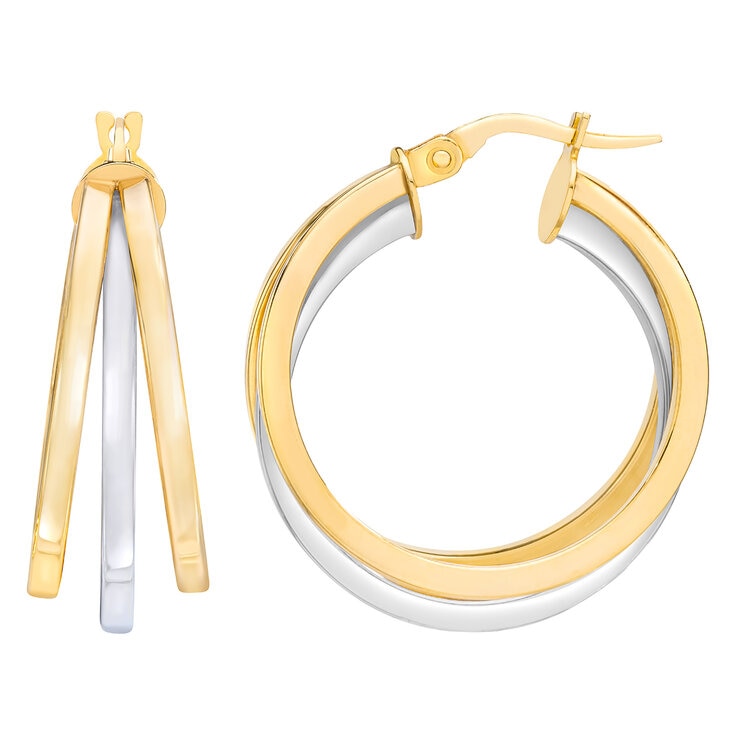 Arracadas, Oro Dos Tonos de 14K — Imagen 4 de 4