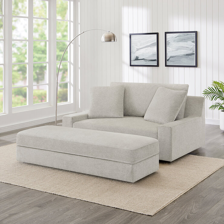 Thomasville, Sillón Extragrande de Tela con Otomano — Imagen 1 de 4
