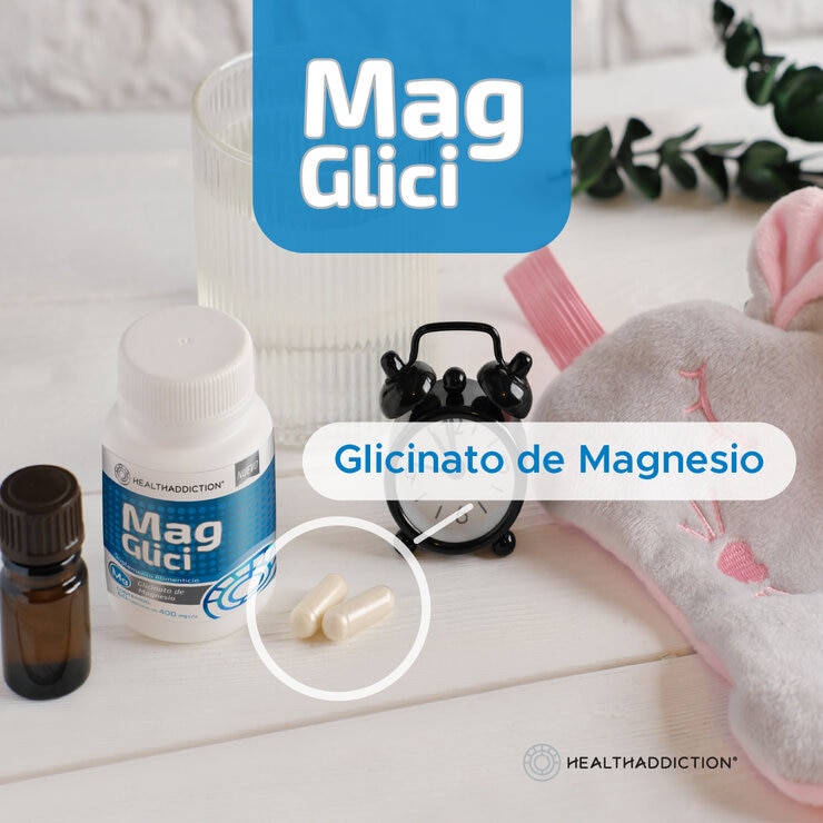 Healthaddiction Mag Glici Glicinato de Magnesio 2 Frascos de 60 Cápsulas c/u — Imagen 3 de 3