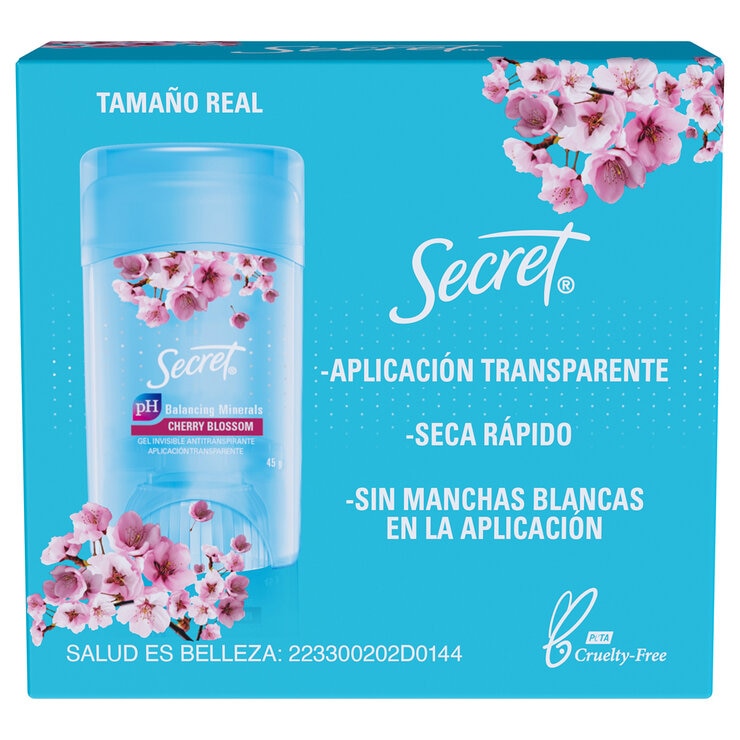 Antitranspirante Secret Cherry Blossom Gel Invisible 6 pzas de 45 g c/u — Imagen 3 de 4