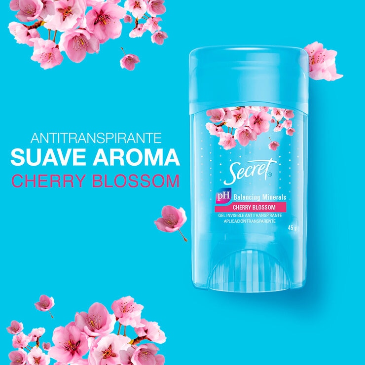 Antitranspirante Secret Cherry Blossom Gel Invisible 6 pzas de 45 g c/u — Imagen 4 de 4
