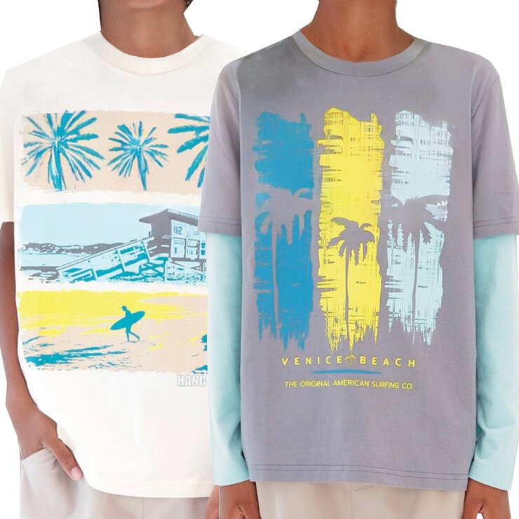 Hangten Playeras 2 piezas para Niños y Niñas Varias Tallas y Colores — Imagen 2 de 4