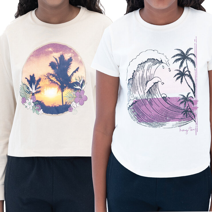 Hangten Playeras 2 piezas para Niños y Niñas Varias Tallas y Colores — Imagen 4 de 4