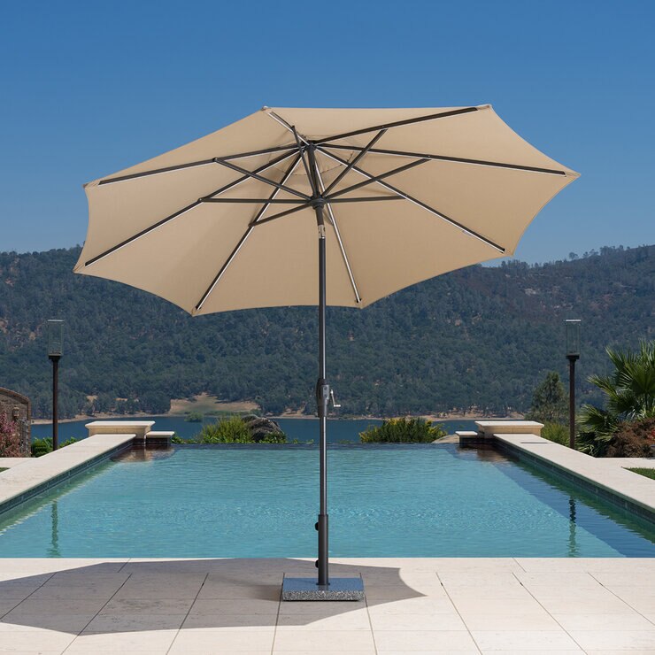 SunVilla, Sombrilla Redonda de 3m con Luz Solar LED — Imagen 2 de 4