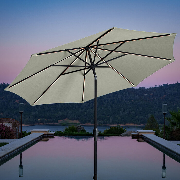 SunVilla, Sombrilla Redonda de 3m con Luz Solar LED — Imagen 1 de 4