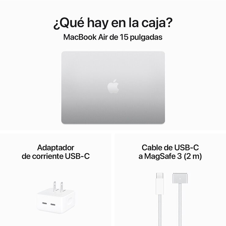 Apple MacBook Air 15" 512GB Plata CPU de 8 núcleos GPU de 10 núcleos Memoria unificada de 24GB — Imagen 2 de 4