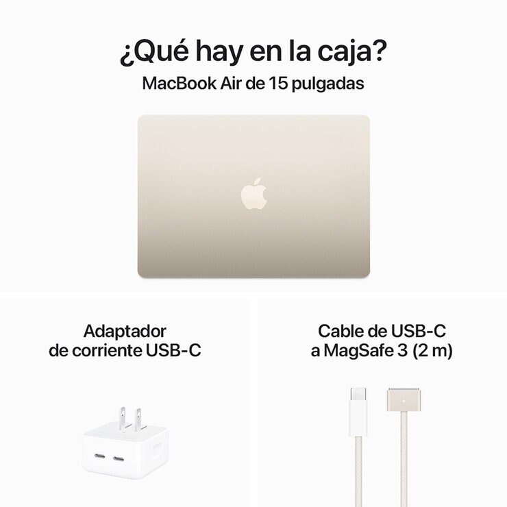 Apple MacBook Air 15" 512GB Blanco Estelar CPU de 8 núcleos GPU de 10 núcleos Memoria unificada de 24GB — Imagen 2 de 4