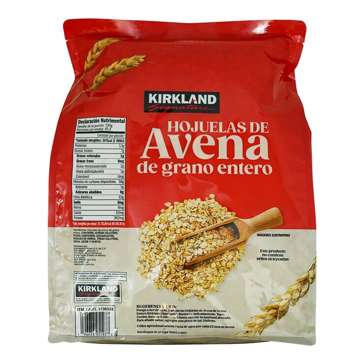 Kirkland Signature Hojuelas de Avena de Grano Entero 4.5 kg — Imagen 2 de 2
