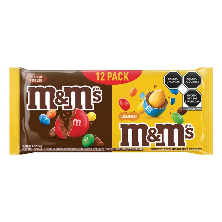 M&Ms Chocolates con leche y Cacahuate Confitados Mix Pack surtido de 12 piezas — Imagen 1 de 4