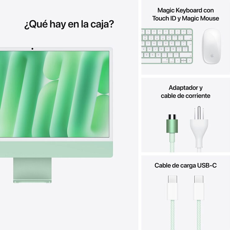 Apple iMac 24" 512GB 4.5K Chip M4 Verde CPU de 10 Núcleos GPU de 10 Núcleos Memoria Unificada de 16GB — Imagen 4 de 4
