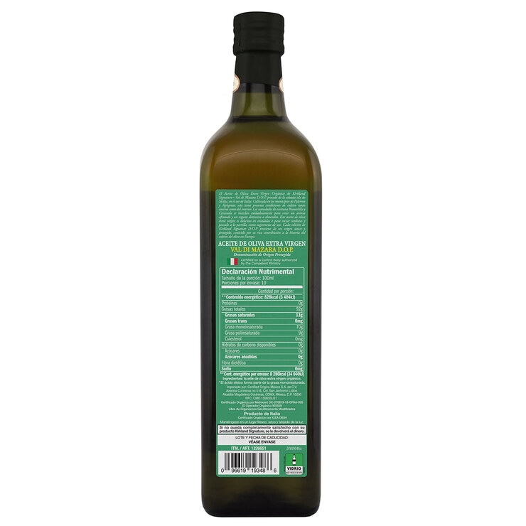 Kirkland Signature Aceite de Oliva Extravirgen Orgánico Val Di Mazara D.O.P 1 l — Imagen 3 de 4