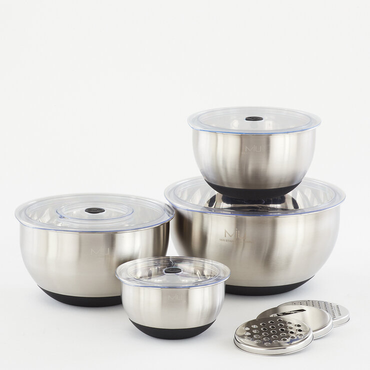 MIU Tazones para Mezclar con Tapas de Acero Inoxidable 11 Piezas — Imagen 1 de 4