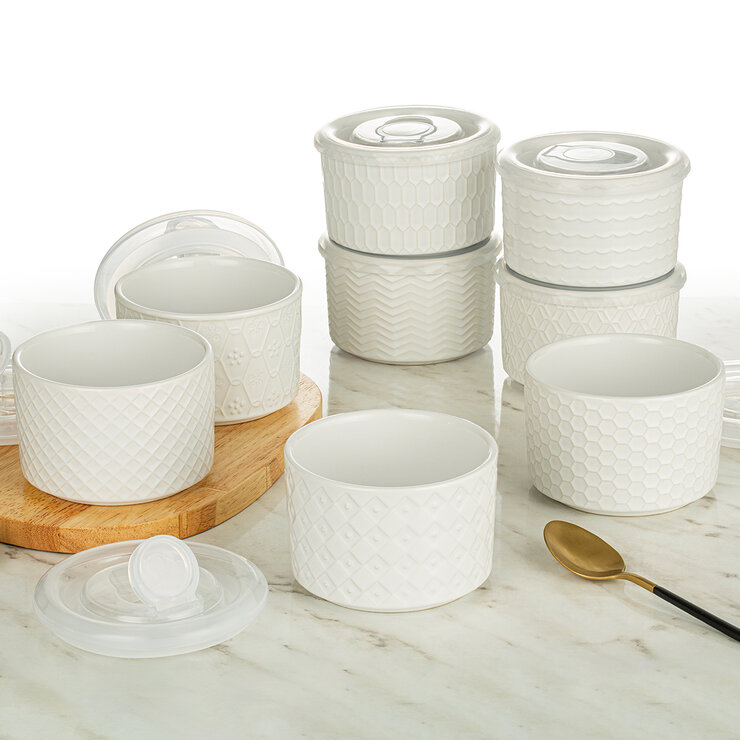 Signature Housewares Incorporated Ramequines con Tapas 8 piezas — Imagen 2 de 4
