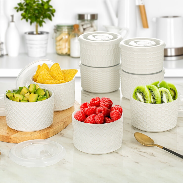 Signature Housewares Incorporated Ramequines con Tapas 8 piezas — Imagen 1 de 4