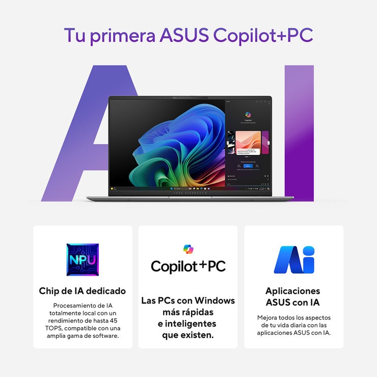 ASUS Vivobook S 15 Laptop Copilot+PC 15.6" 3K OLED Snapdragon X Plus 16GB 512GB SSD — Imagen 4 de 4