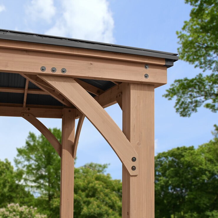 Yardistry, Gazebo de Madera de 3.7 m x 4.3 m — Imagen 3 de 4