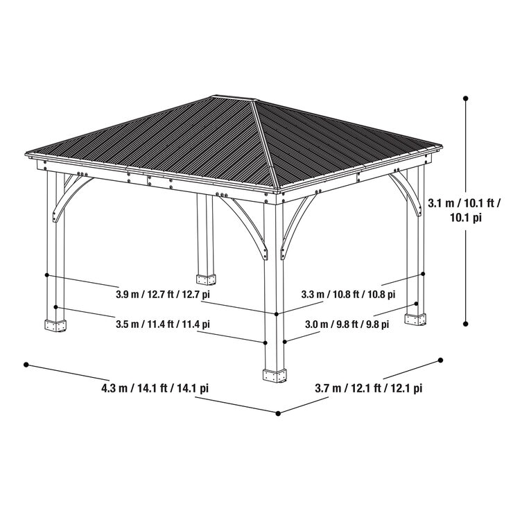 Yardistry, Gazebo de Madera de 3.7 m x 4.3 m — Imagen 4 de 4
