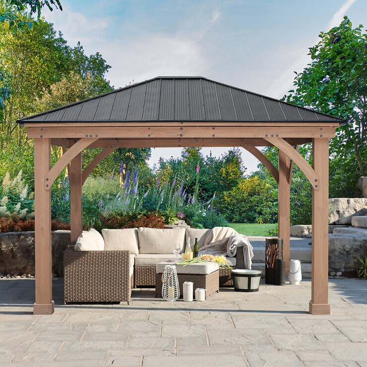 Yardistry, Gazebo de Madera de 3.7 m x 4.3 m — Imagen 1 de 4