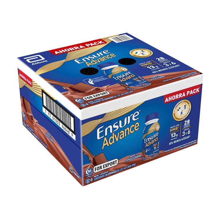 Ensure Advance Suplemento Alimenticio Sabor Chocolate 16 pzas de 237 ml — Imagen 2 de 4