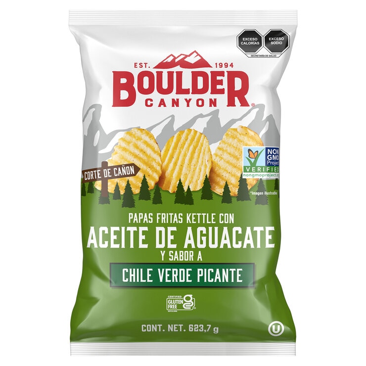 Boulder Canyon Papas Fritas Kettle Con Aceite De Aguacate Sabor Chile Verde Picante 623.7g — Imagen 1 de 4