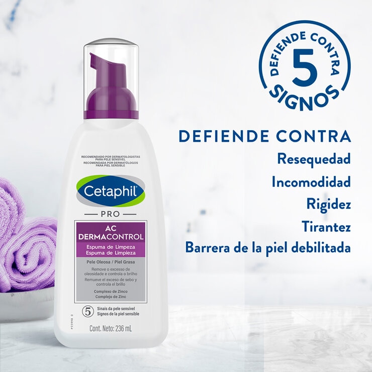 Cetaphil Pro AC Dermacontrol Espuma de Limpieza 236 ml — Imagen 1 de 3