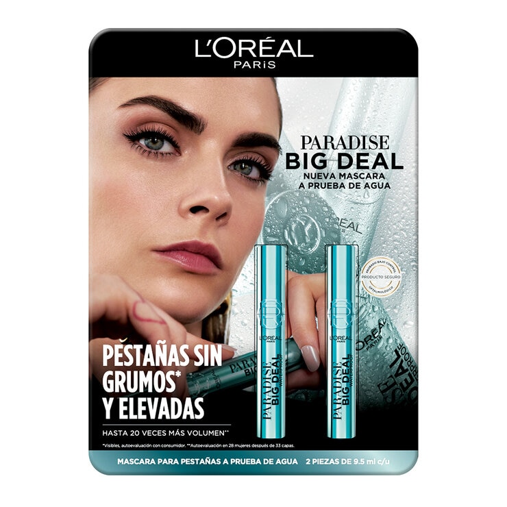 L'Oréal Big Deal Mascara de Pestañas a Prueba de Agua 2 pzas — Imagen 1 de 4