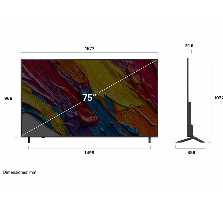 LG Pantalla 75" QNED 4K Smart TV — Imagen 3 de 4