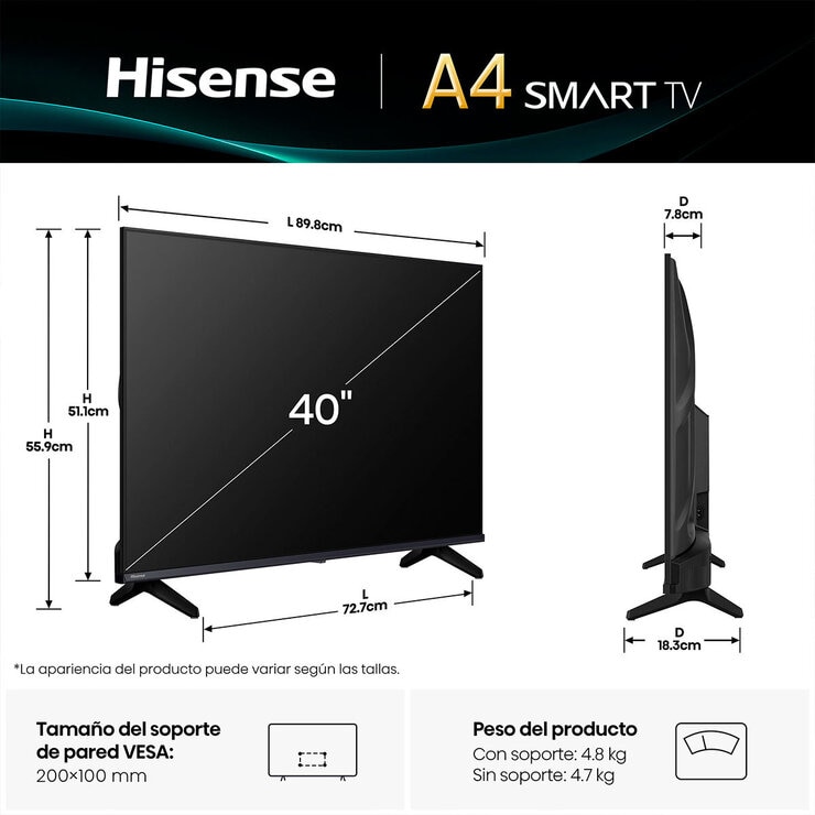 Hisense Pantalla 40" FHD Smart TV — Imagen 2 de 4