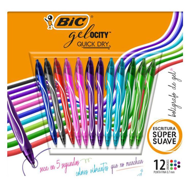 Bic, Bolígrafos Tinta Gel 12 Piezas, Varios Modelos — Imagen 2 de 2
