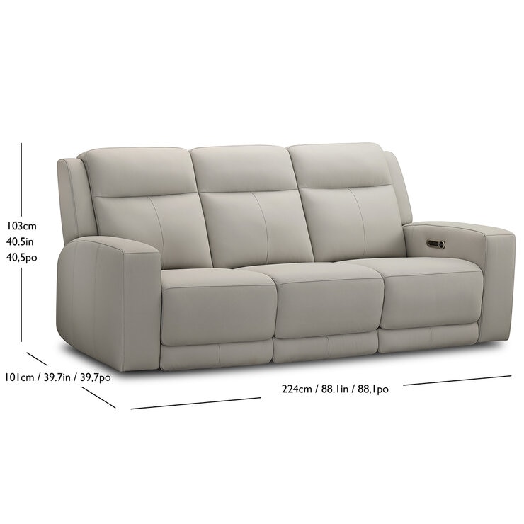 Simon Li Furniture, Sofá Reclinable de Piel con Sistema Eléctrico — Imagen 2 de 4