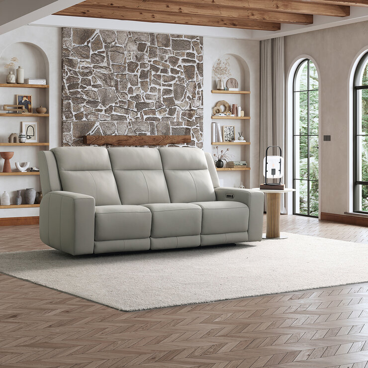 Simon Li Furniture, Sofá Reclinable de Piel con Sistema Eléctrico — Imagen 1 de 4