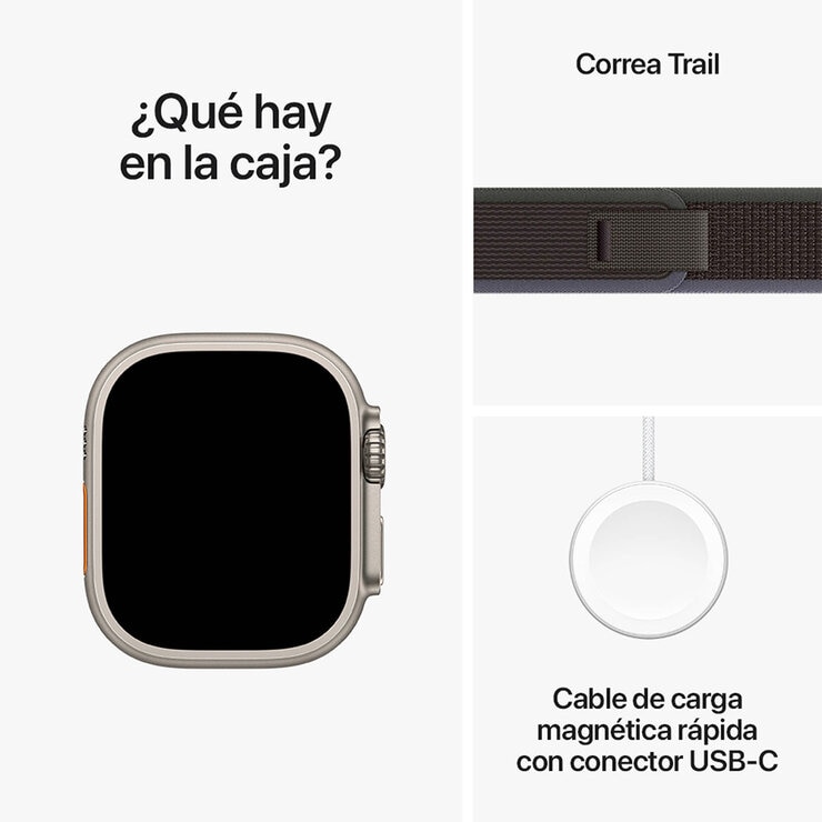 Apple Watch Ultra 2 (GPS + Cellular) Caja de Titanio 49mm con Correa Trail Negro/Azul — Imagen 3 de 4