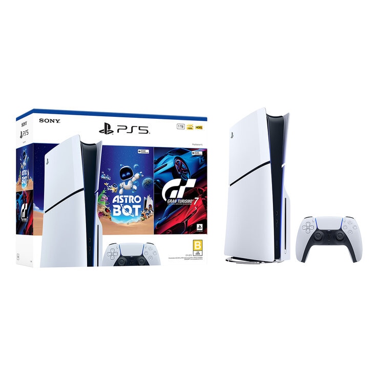 PlayStation 5: Consola Slim Stándar de 1TB + 2 Videojuegos + Centro de Carga — Imagen 1 de 4