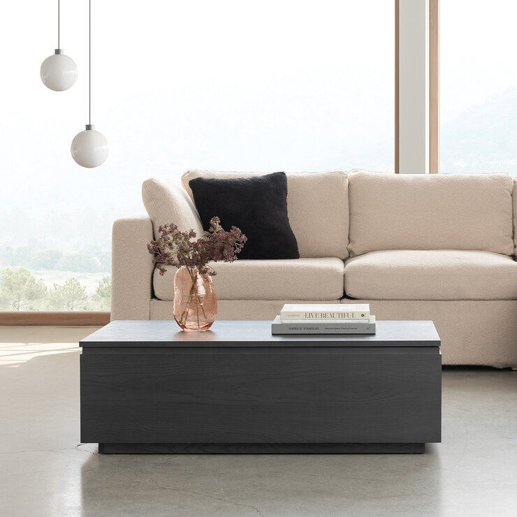 Transformer Table, Mesa de Centro Extendible, con Mecanismo Elevador, Color Gris — Imagen 2 de 3