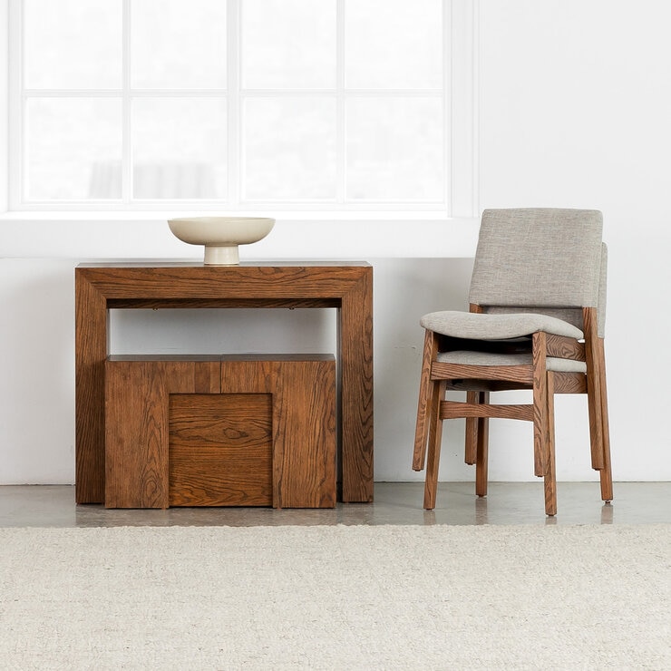 Transformer Table, Set de Comedor Expandible Color Marrón, Capacidad de hasta 12 Personas, 100% Madera — Imagen 2 de 4