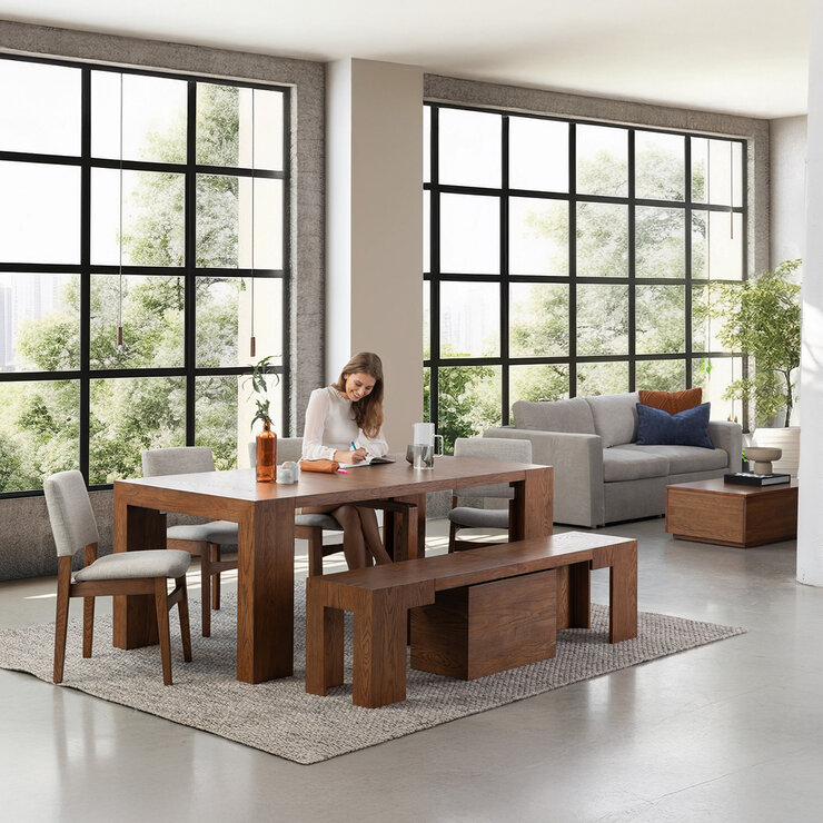 Transformer Table, Set de Comedor Expandible Color Marrón, Capacidad de hasta 12 Personas, 100% Madera — Imagen 3 de 4