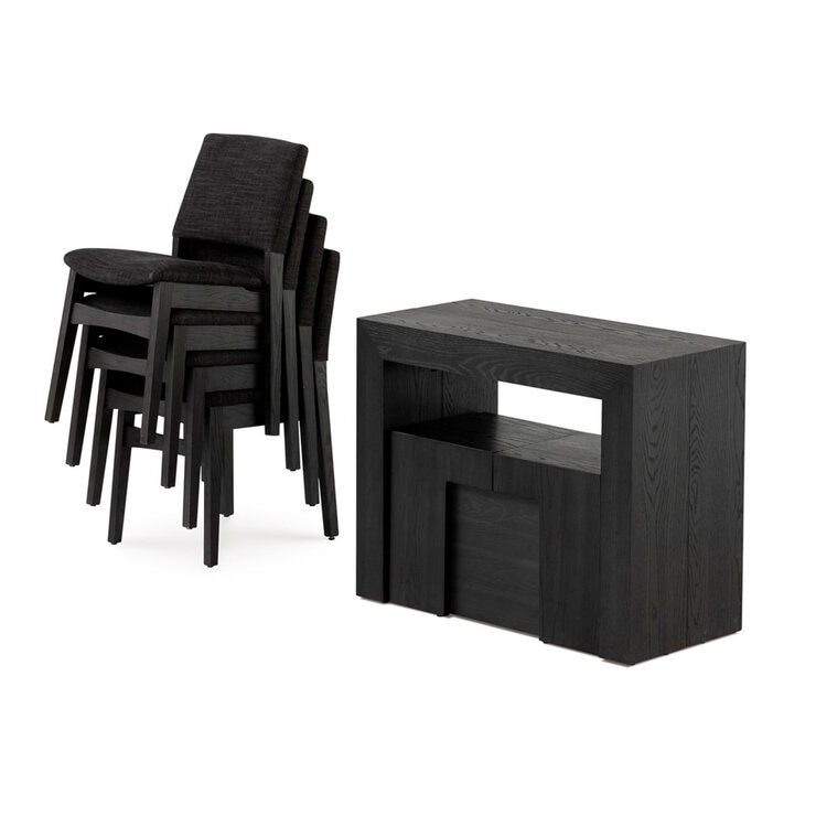 Transformer Table, Set de Comedor Expandible Color Gris Oscuro, Capacidad de hasta 12 Personas, 100% Madera — Imagen 4 de 4