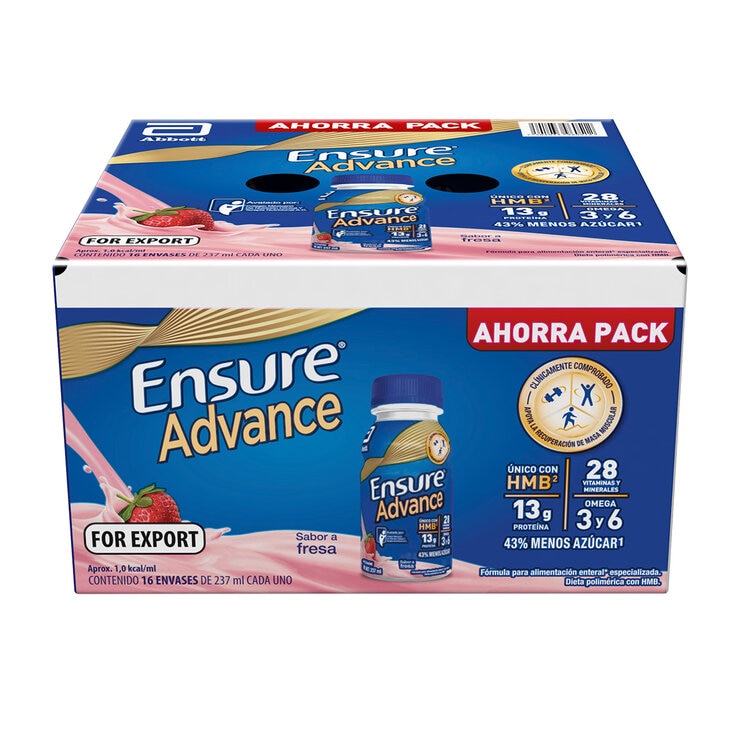 Ensure Advance Suplemento Alimenticio Sabor Fresa 16 pzas de 237 ml — Imagen 2 de 4