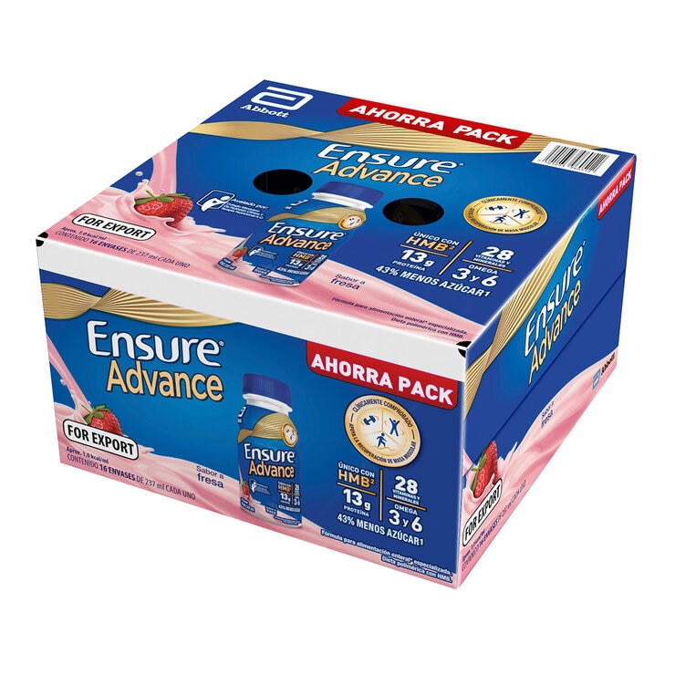Ensure Advance Suplemento Alimenticio Sabor Fresa 16 pzas de 237 ml — Imagen 3 de 4