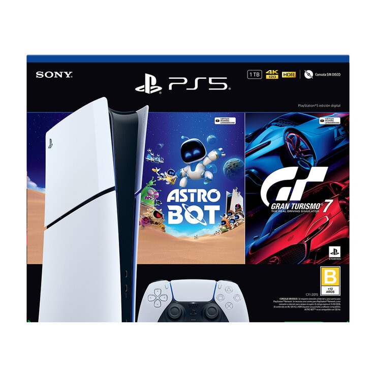 PlayStation 5: Consola Slim Digital de 1TB + 2 Videojuegos + Centro de Carga — Imagen 2 de 4