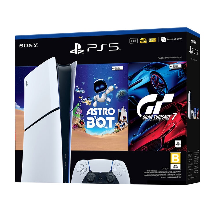 PlayStation 5: Consola Slim Digital de 1TB + 2 Videojuegos + Centro de Carga — Imagen 3 de 4