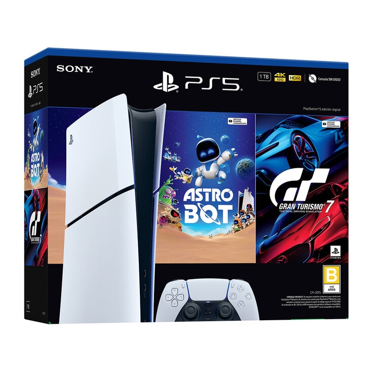PlayStation 5: Consola Slim Digital de 1TB + 2 Videojuegos + Centro de Carga — Imagen 4 de 4
