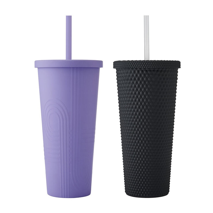 Built Juego de 2 Vasos de Acrílico de Doble Pared Varios Colores — Imagen 2 de 2