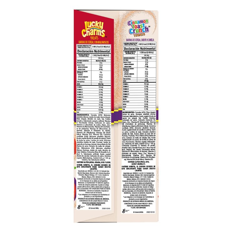 Generall Mill's Barras de Cereal Lucky Charms con Malvaviscos 15 pzas y Cinnamon Toast Sabor Canela 15 pzas — Imagen 2 de 2