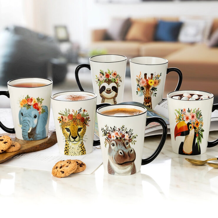 Signature Housewares Juego de 6 tazas de Cerámica de Animales — Imagen 4 de 4