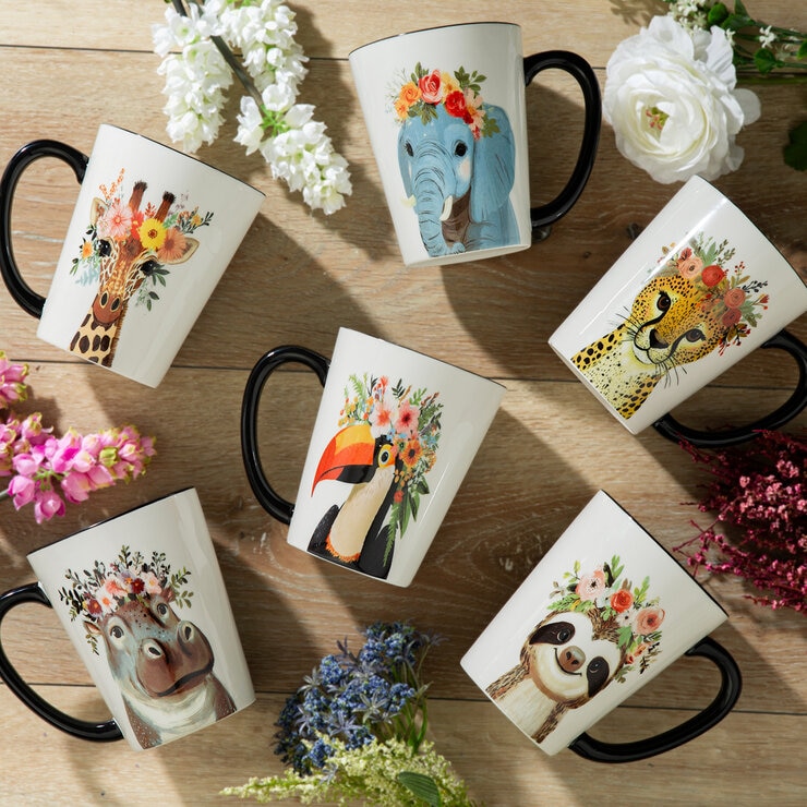 Signature Housewares Juego de 6 tazas de Cerámica de Animales — Imagen 2 de 4